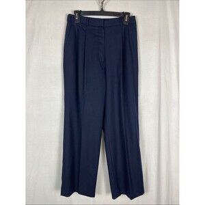 Vintage 1980s Neiman Marcus 100% Wool Straight Leg Navy Blue Dress Slacks